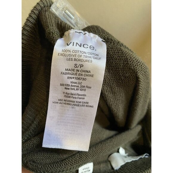 Vince Knit Sweater Pants set Sz Small Green Wide Leg Cropped Outfit - Picture 9 of 14